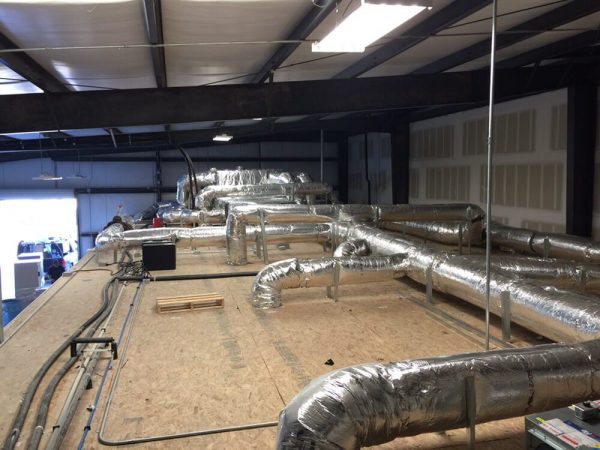 15 ton commercial ac unit installed by Irish Heating and Air HVAC contractors in a warehouse in Turlock CA