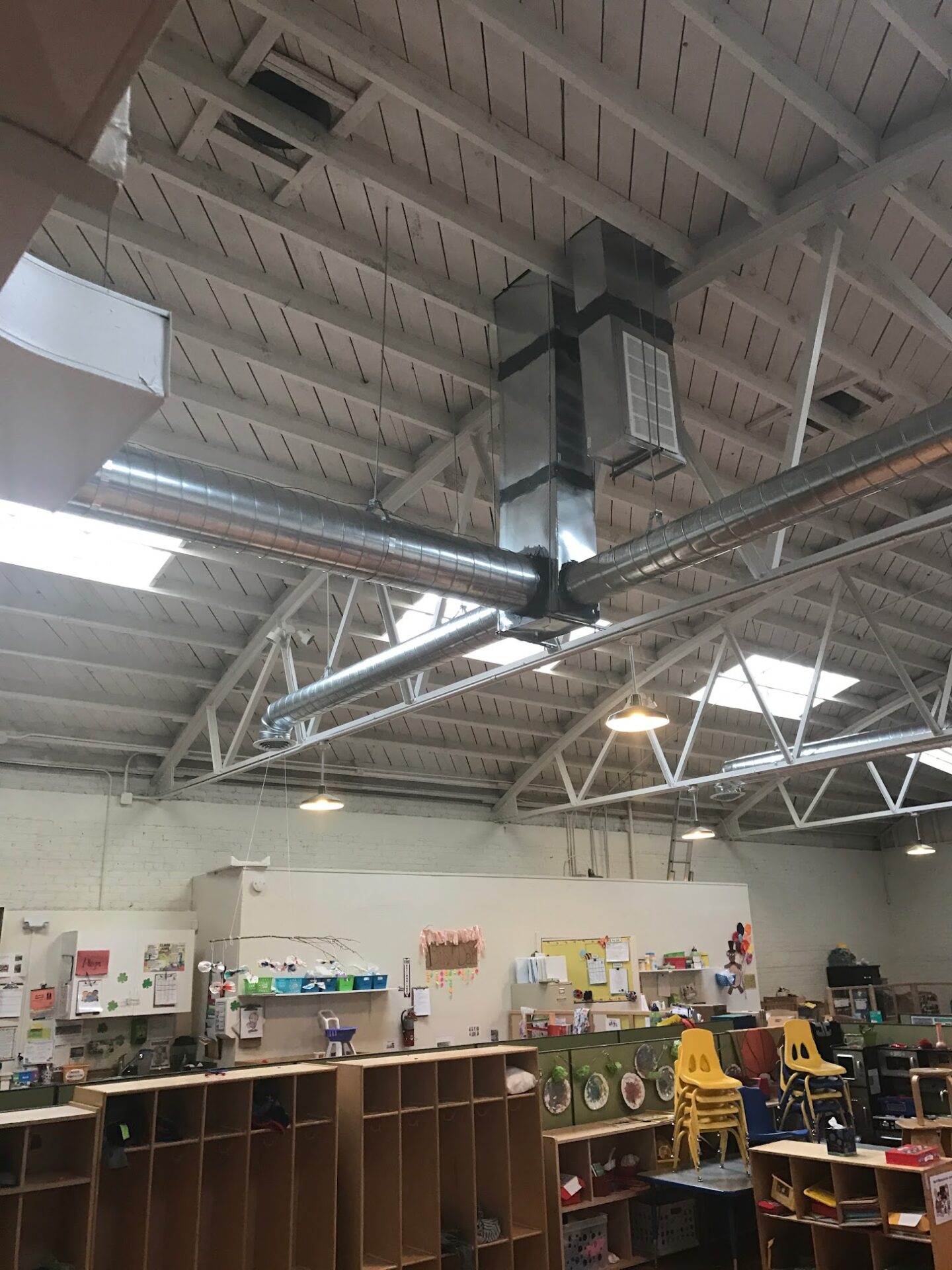 commercial ventilation and air conditioning system installed in a daycare center
